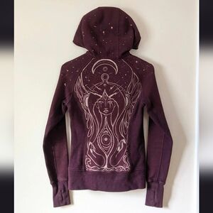 Lululemon Scuba Maroon Bleach Dye Hoodie Women's Handmade